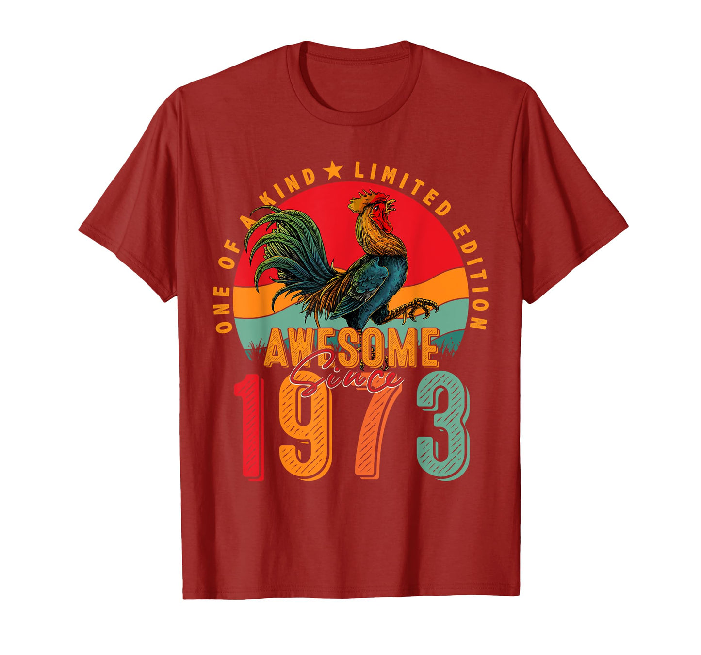 52nd Birthday Chicken Awesome Since 1973 Farmer 52 Years Old T-Shirt