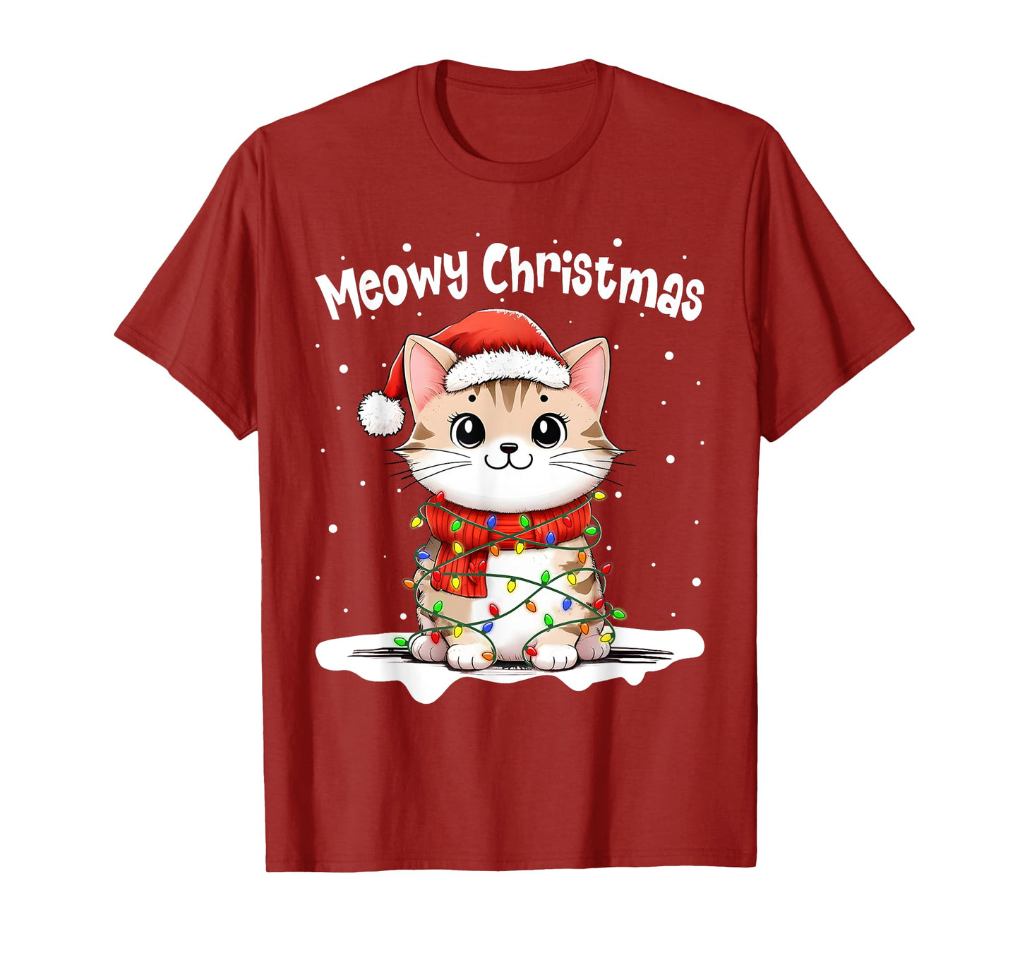 Meowy Catmas Cat Christmas Cute Kitten Cat Santa Xmas Family T-Shirt for Men Women Kids