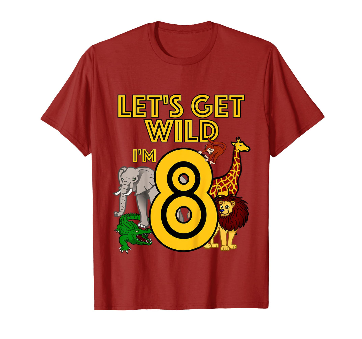 8 Year Old Zoo Birthday Shirt Safari Jungle Animal 8th Gift T-Shirt