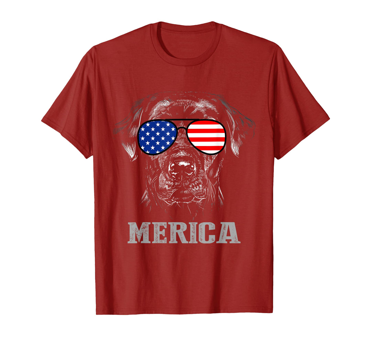 Labrador Retriever Patriotic Dog Merica 4th of July USA Flag T-Shirt