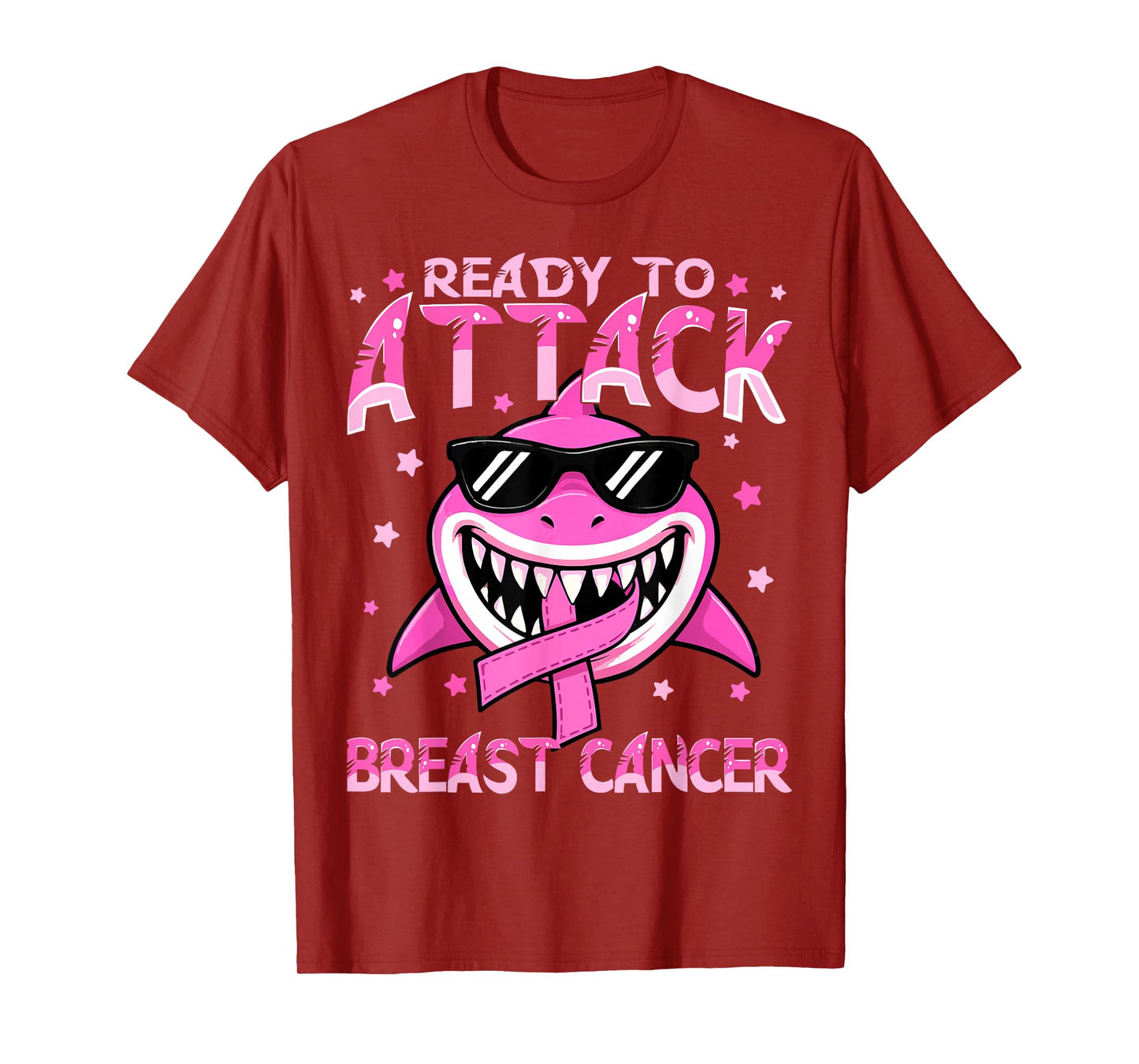 Ready to Attack Breast Cancer Awareness Pink Shark Kids Boy T-Shirt