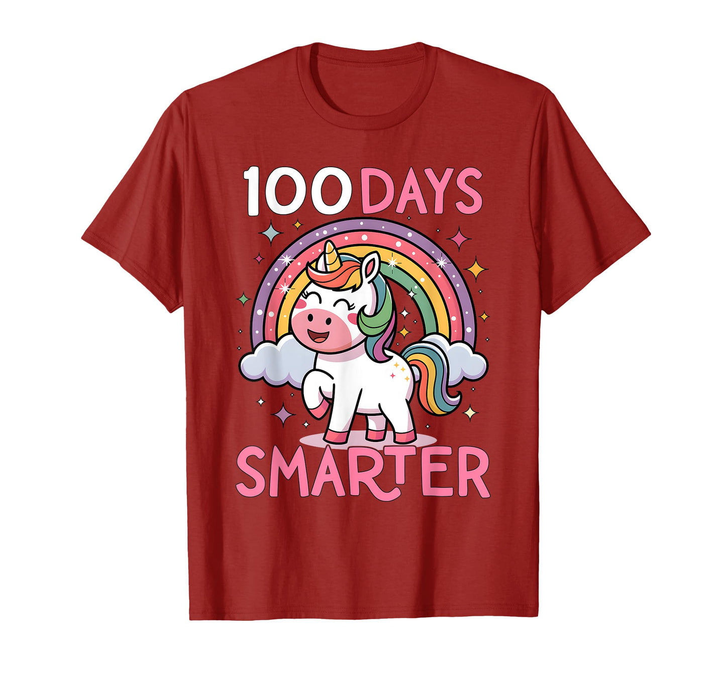 100 Days Smarter Unicorn Girls Teacher 100th Day of School T-Shirt