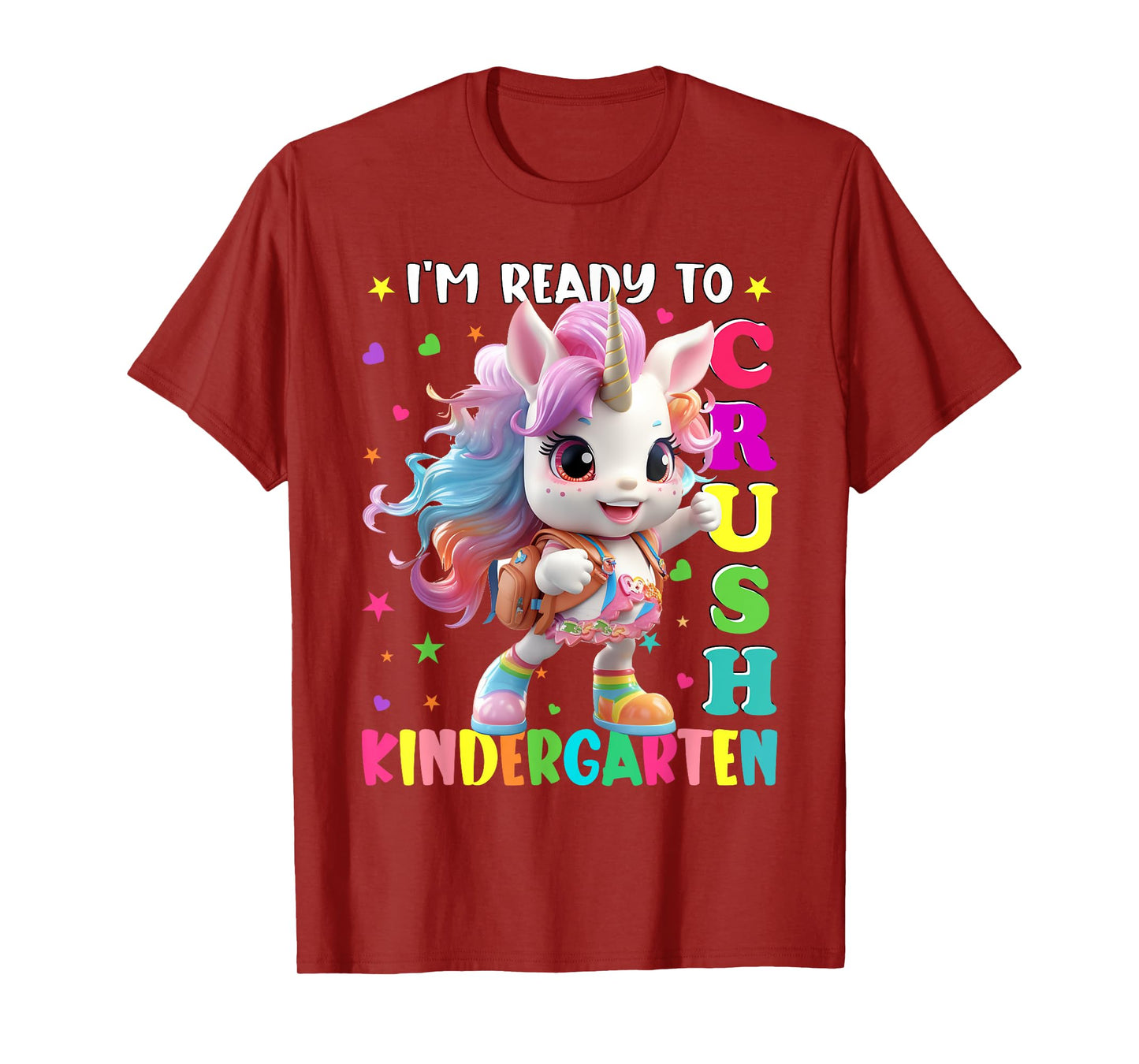 Im Ready To Crush Kindergarten Unicorn Back To School Girls T-Shirt