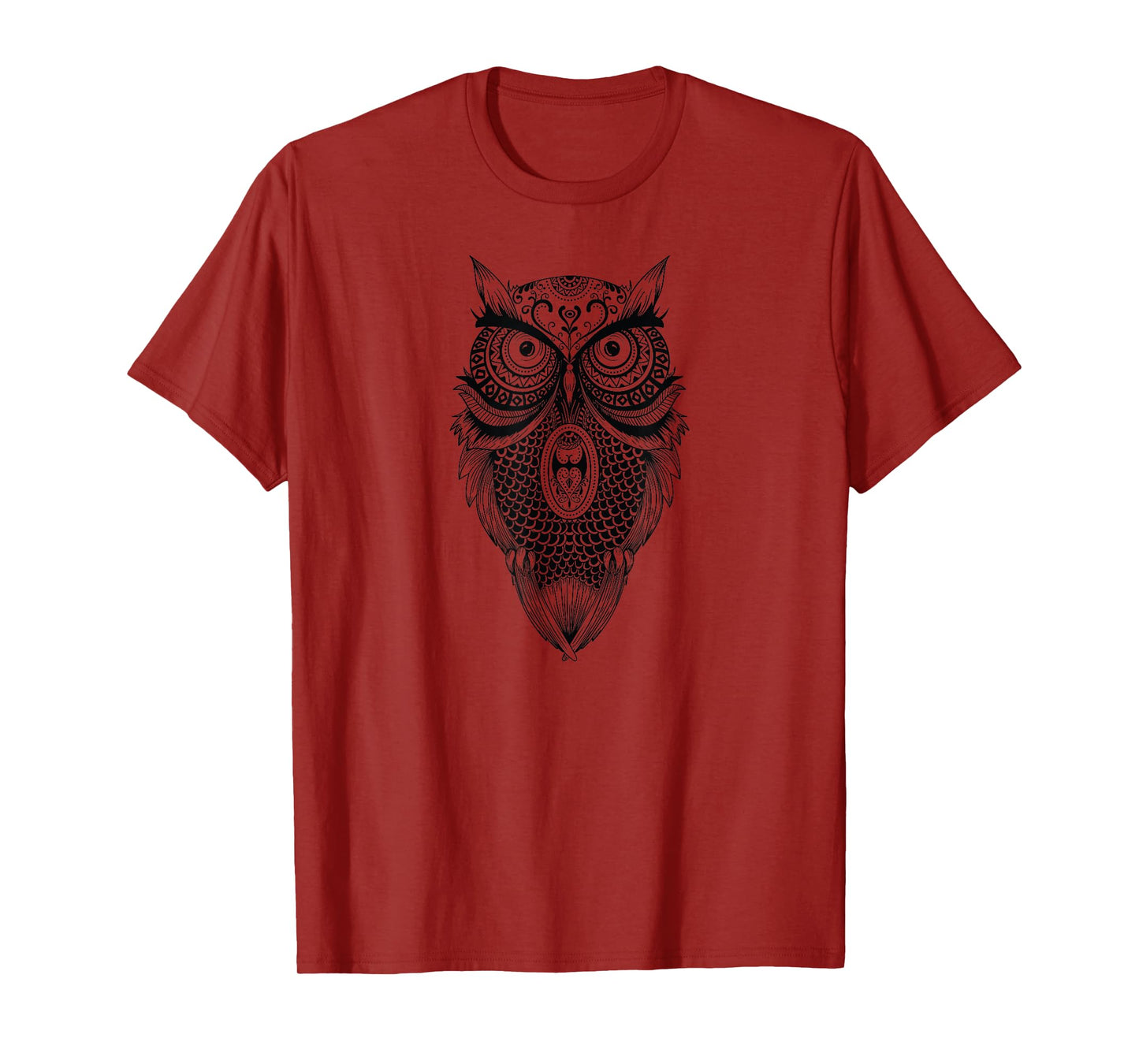 Owl Bird Horned Mandala Owl Nocturnal Spotted Gift T-Shirt