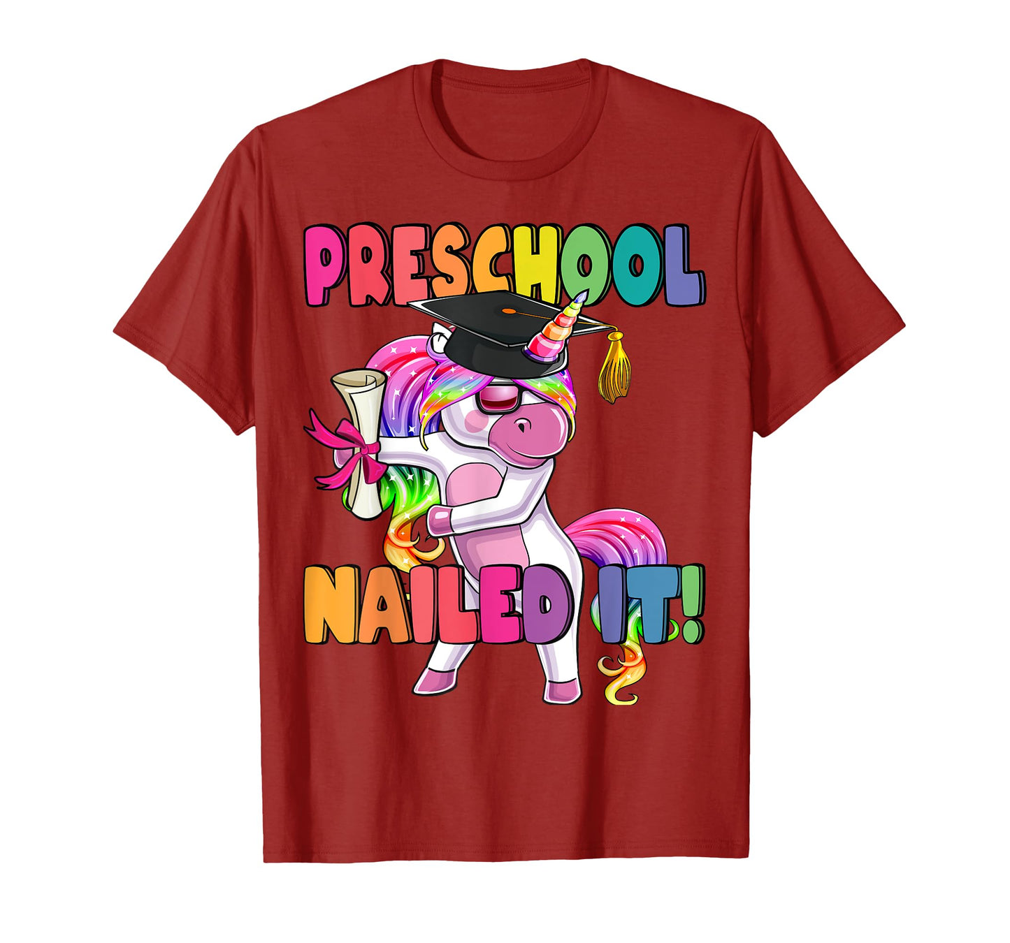 Preschool Nailed It Flossing Unicorn Graduation Shirt Gift T-Shirt
