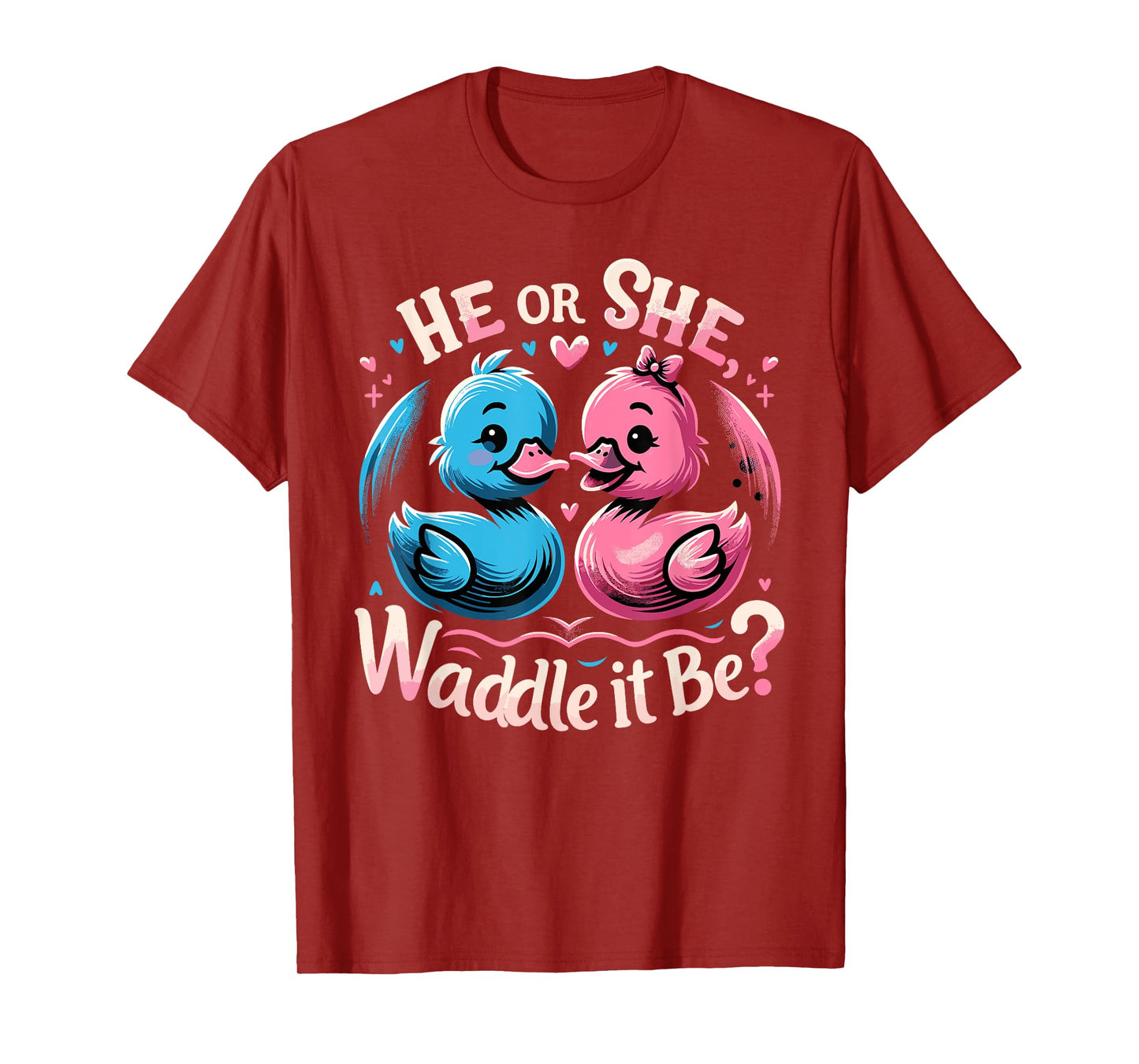He Or She Waddle It Be Shirt Cute Duck Gender Reveal T-Shirt