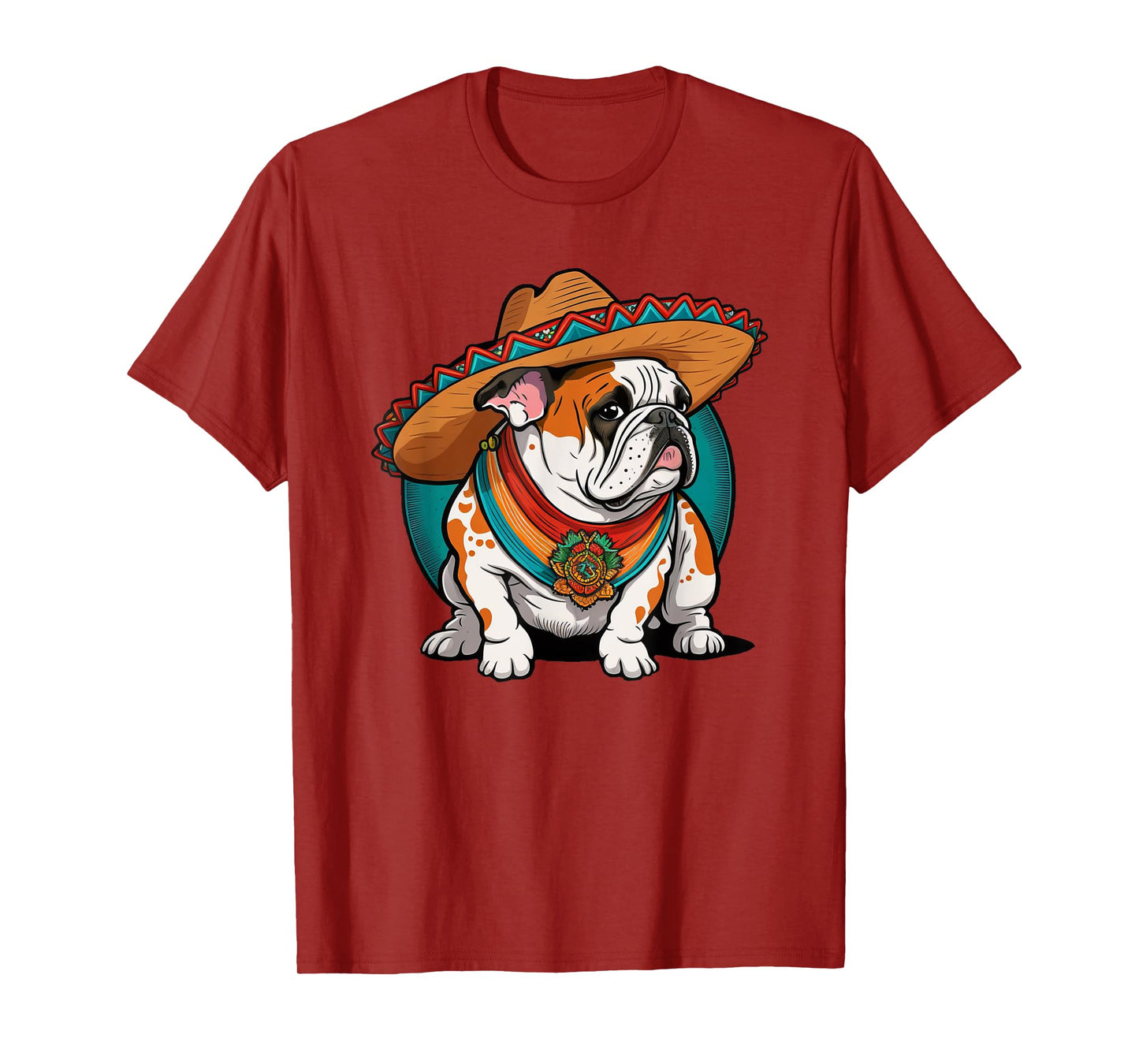 Hispanic Pride English bulldog with Sombrero Heritage T-Shirt