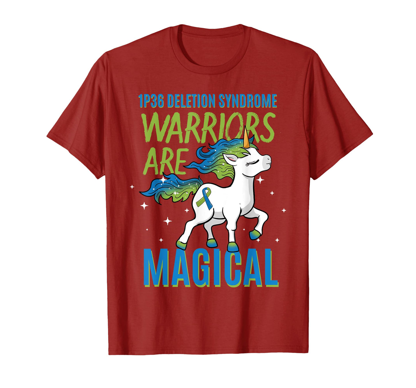 1P36 Deletion Syndrome Awareness Ribbon Unicorn Warrior T-Shirt