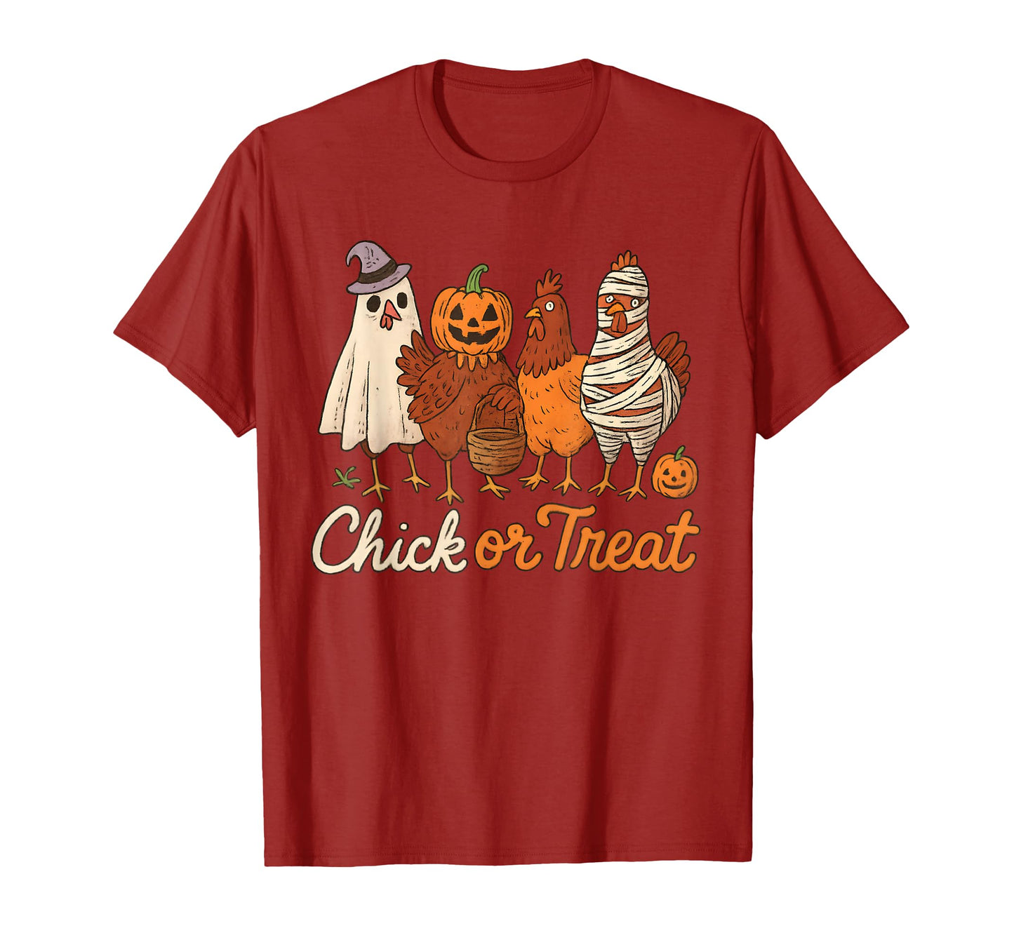 Chick Or Treat Halloween Witch Spooky Chicken T-Shirt