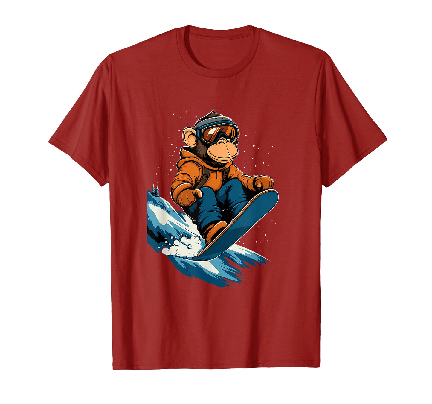 Snowboarding Animals- Monkey on a Snowboard Snowboarding T-Shirt