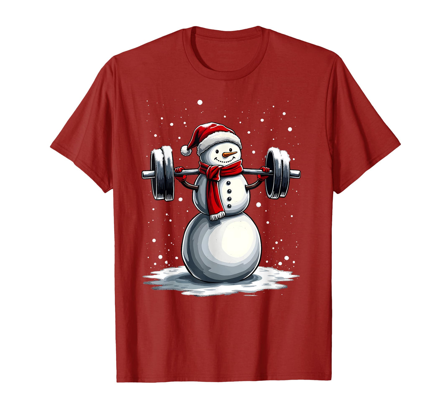 Christmas Snowman Deadlift Xmas Weightlift Gym Men Women T-Shirt