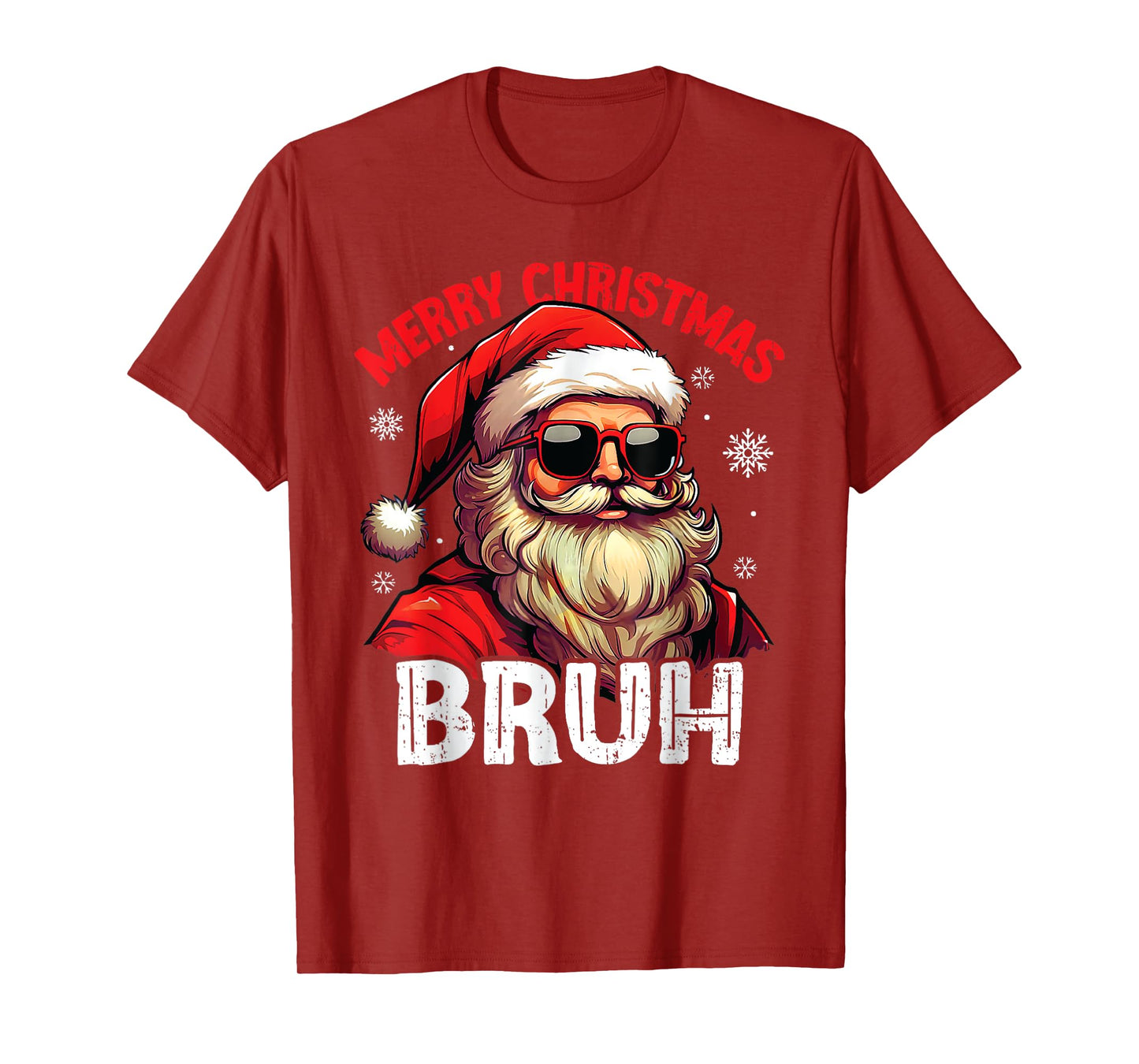 Merry Christmas Bruh Funny Santa Claus Retro Men Women Kids T-Shirt