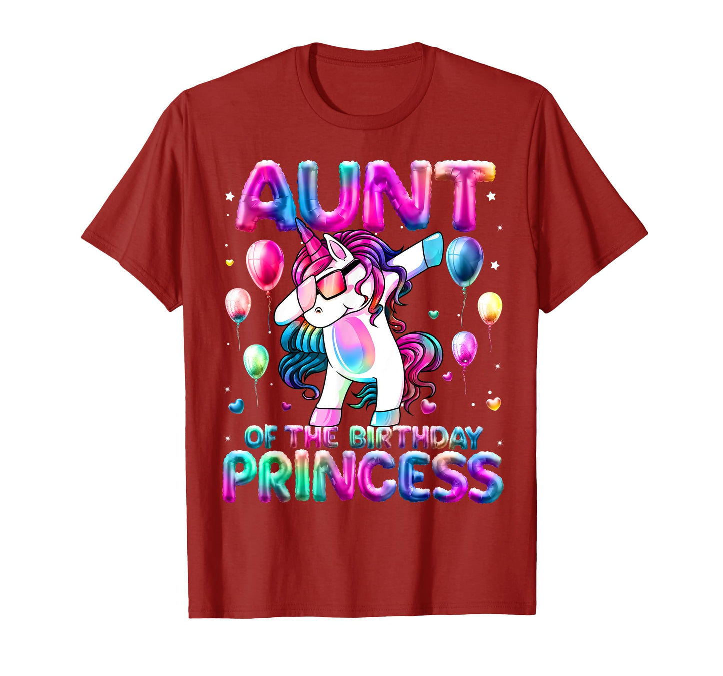 Auntie of the Birthday Princess Girl Flossing Unicorn Aunt T-Shirt