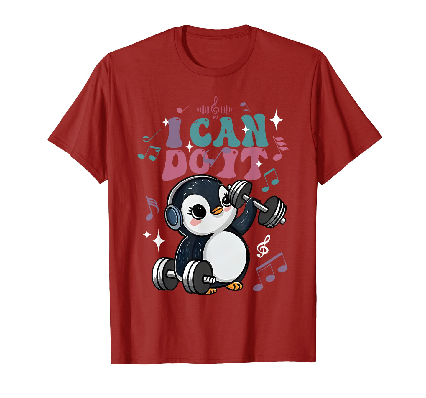 i can do it funny penguin deadlift weight lifting workout T-Shirt