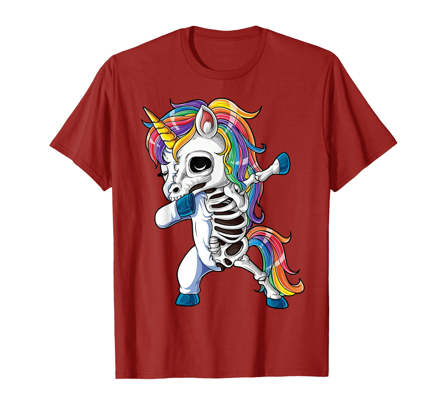Dabbing Unicorn Skeleton Halloween Girls Boys Women Dab T-Shirt