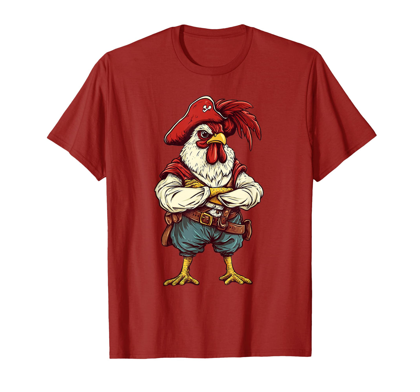 Chicken Dressed As A Pirate Funny Chicken Halloween T-Shirt