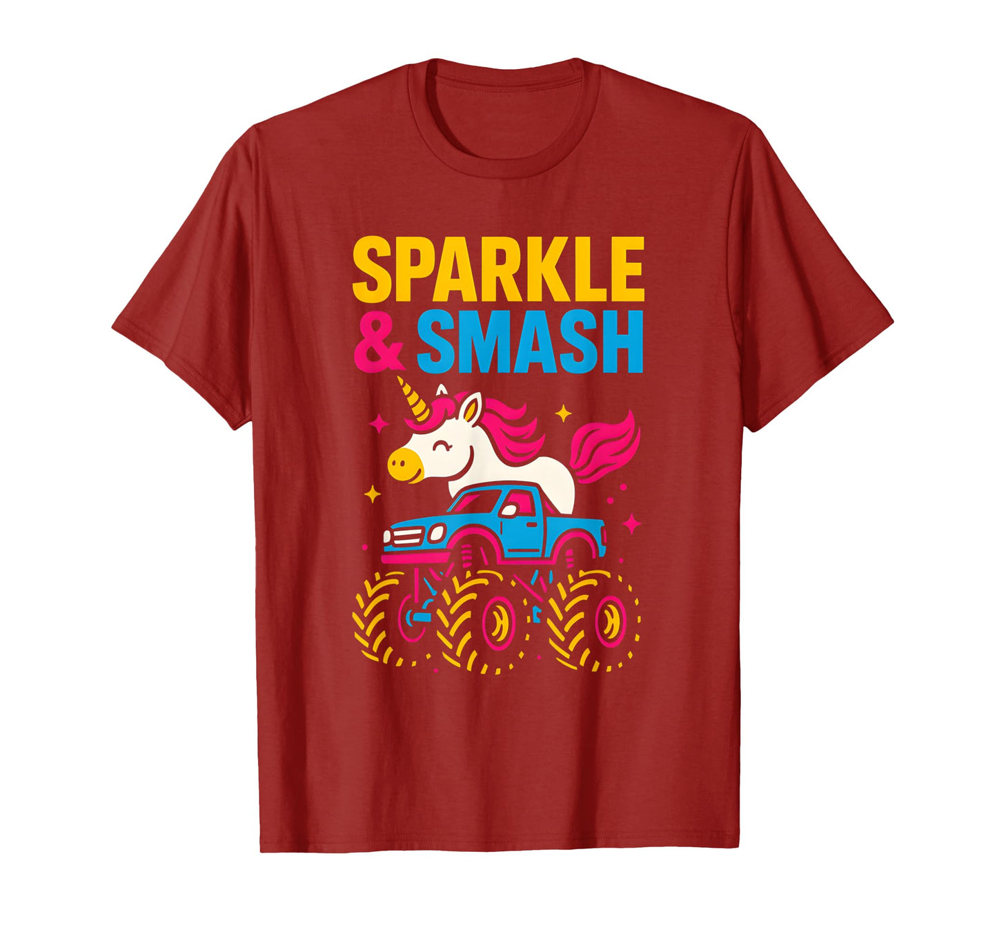 Cute Unicorn Monster Truck Sparkle & Smash Girls Cute T-Shirt