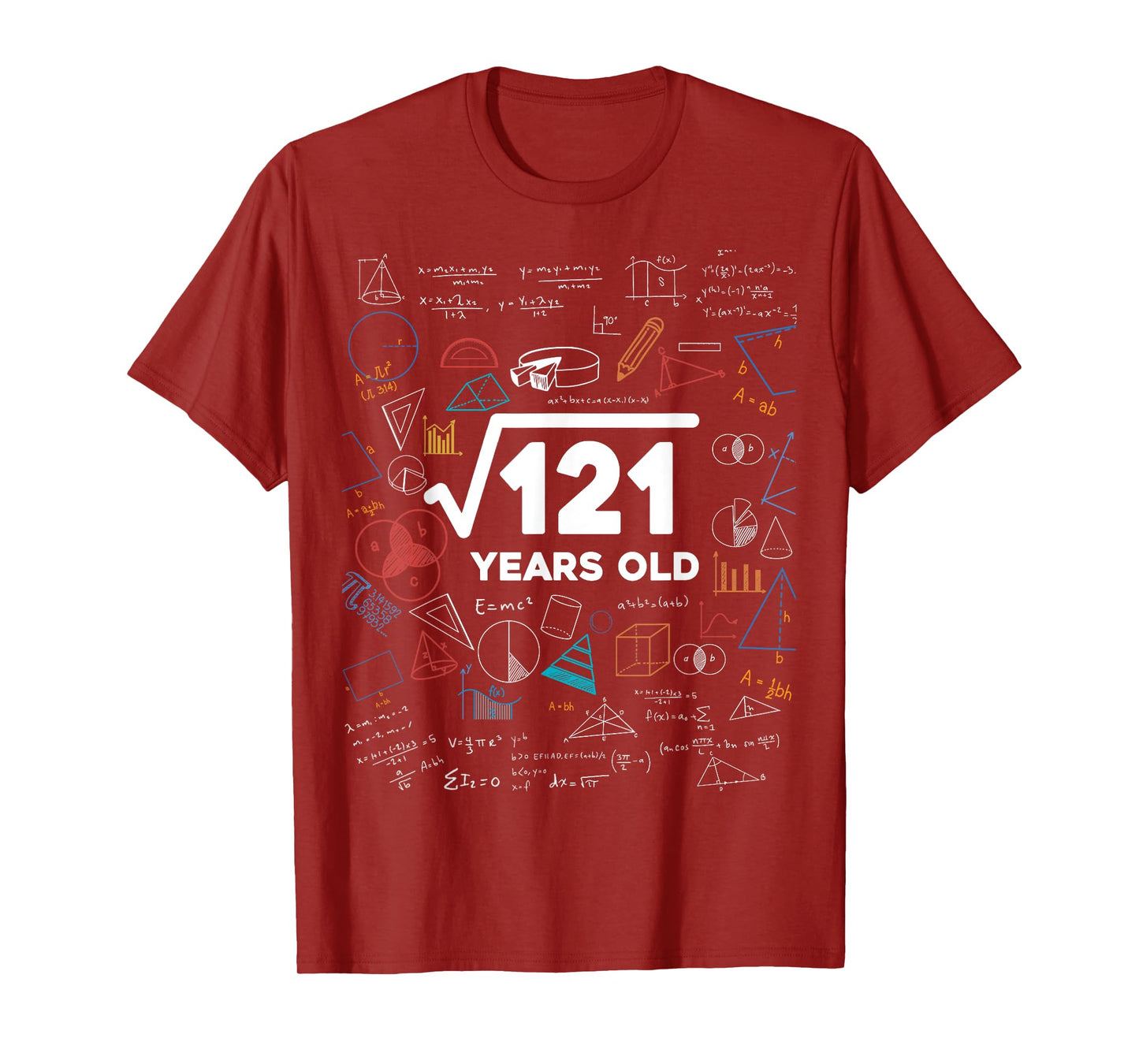 Square Root Of 121 11th Birthday Math Lover 11 Year Old Bday T-Shirt