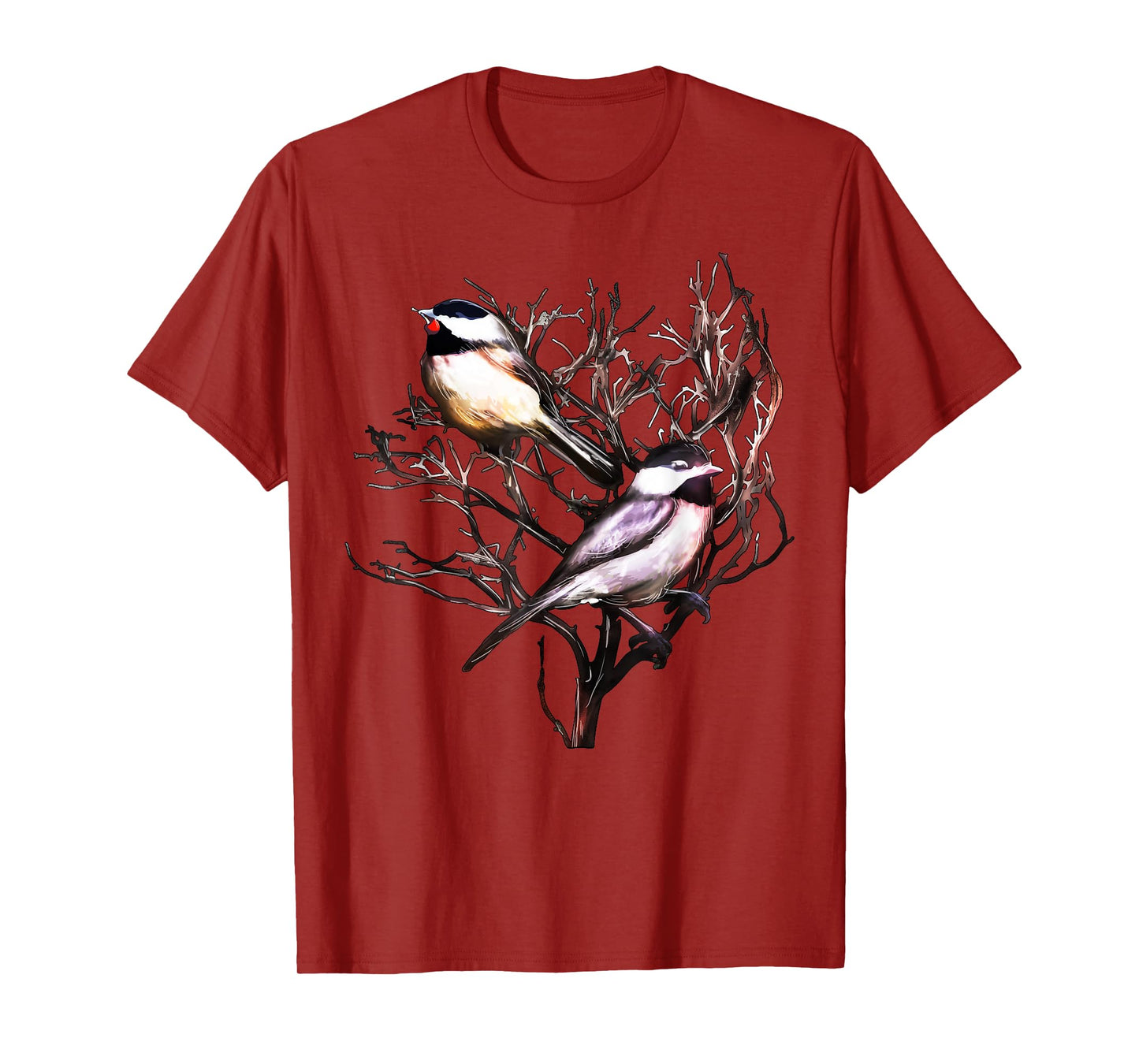 Cute Black Capped Chickadees in Branches T-Shirt