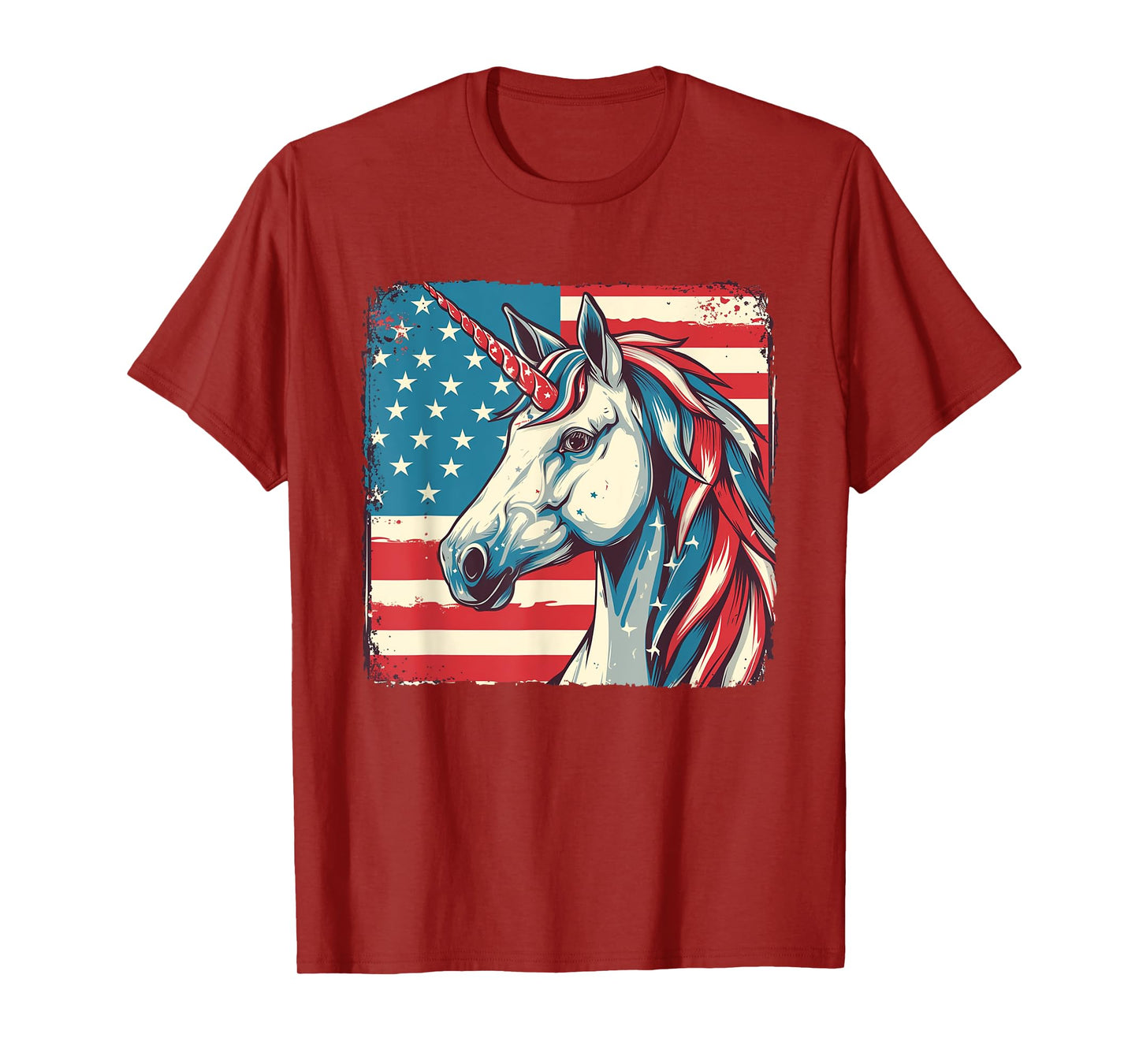 Unicorn American Patriot TShirt Fourth of July Women Men T-Shirt