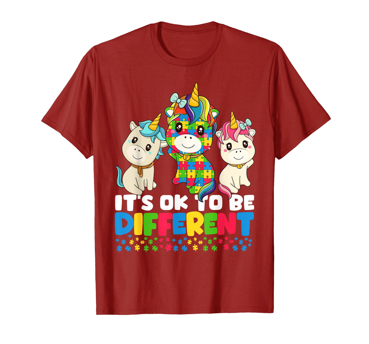 Unicorn Autism Awareness Shirt, It’s Ok To Be Different Kids T-Shirt