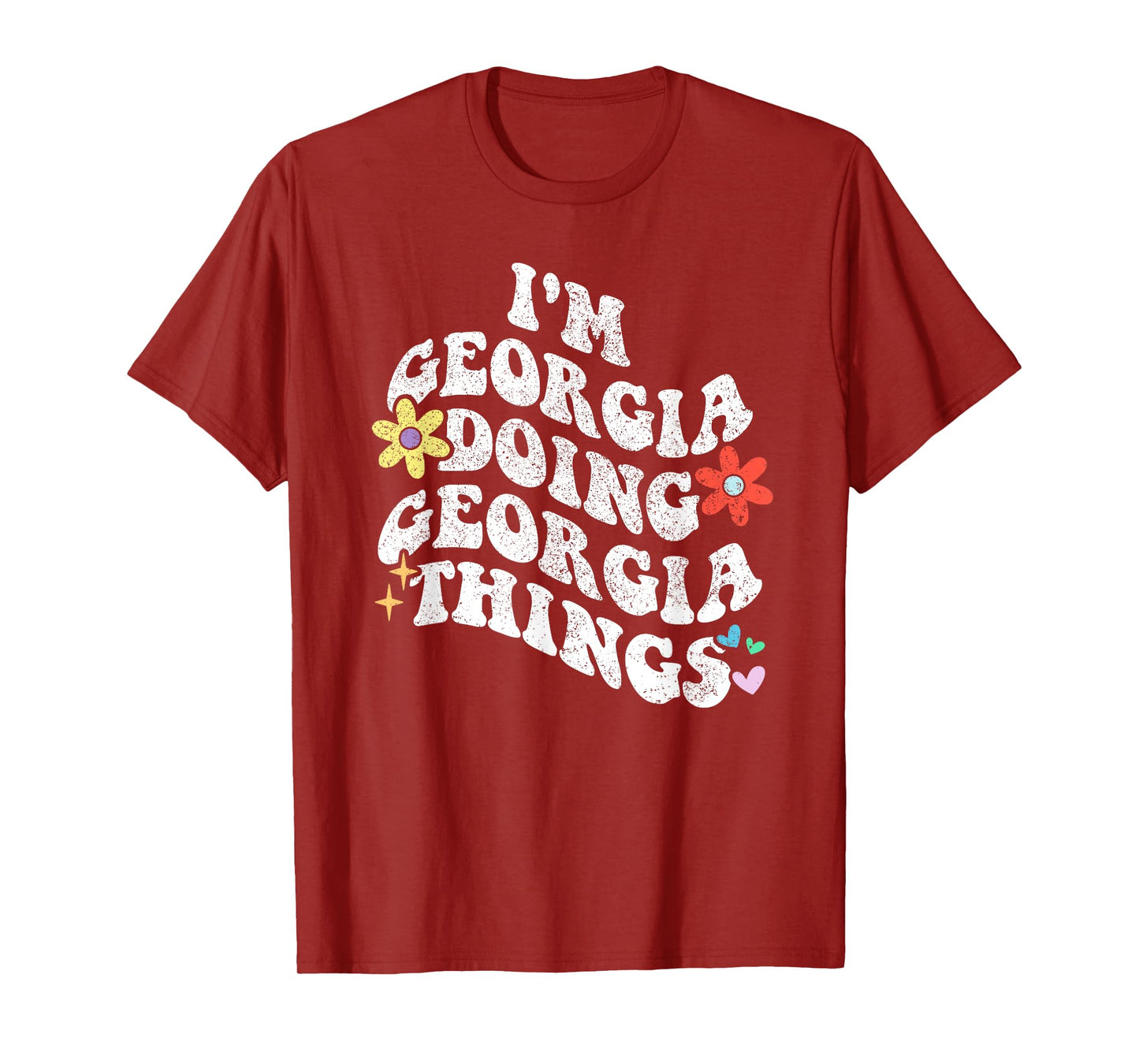 Personalized Name Mothers Day outfit For Women Retro Groovy Im GEORGIA Doing GEORGIA Things Funny Mother's T-Shirt