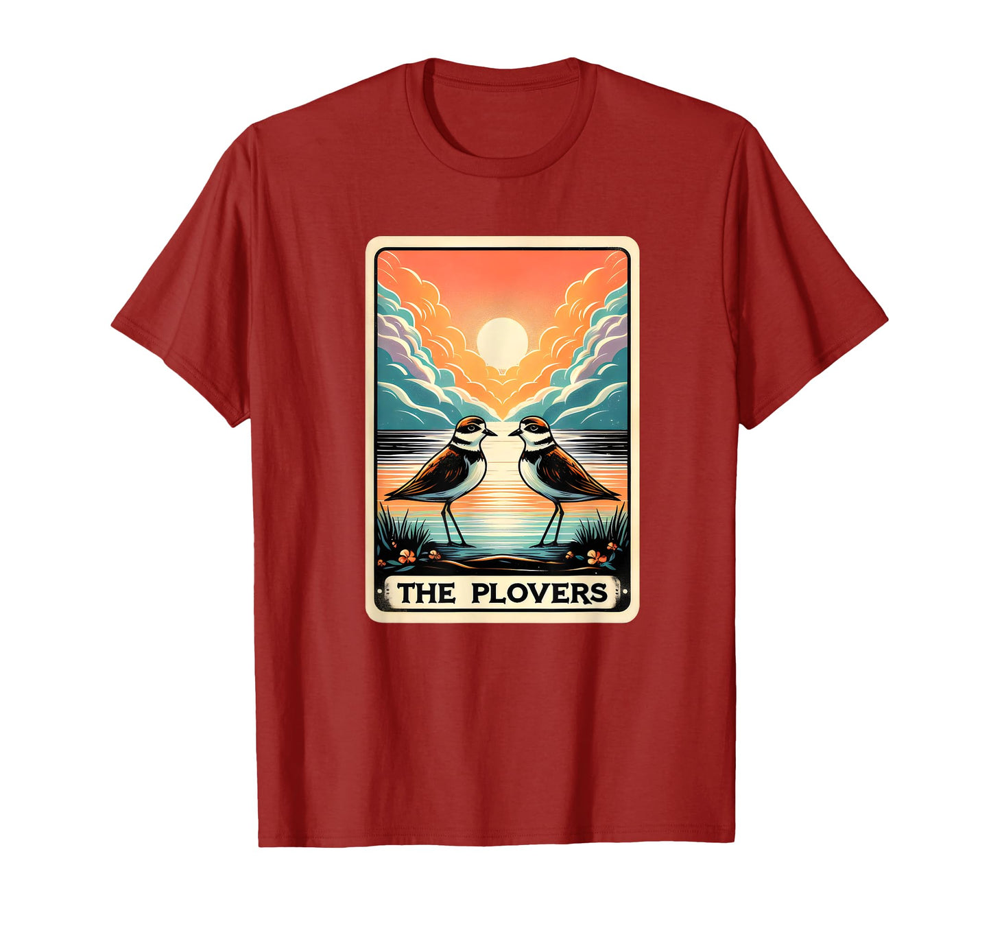 The Piping Plovers Bird Watcher Lovers Funny Tarot Card Pun T-Shirt