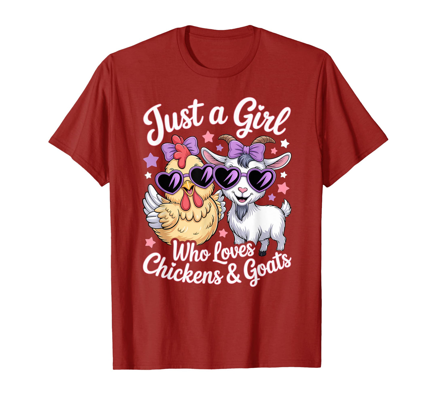 Cute Just A Girl Who Loves Chickens and Goats Poultry Farmer T-Shirt