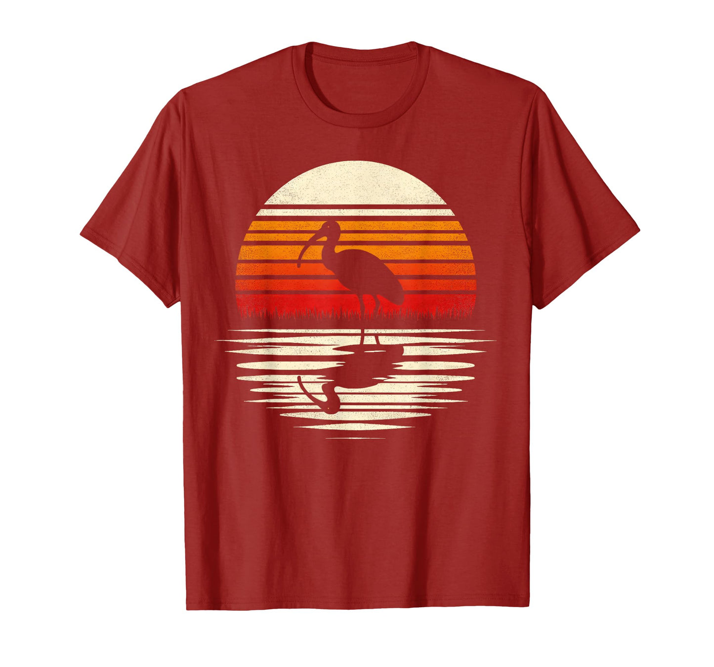 Ibis Bird Sunset Retro Style Safari Vintage 70s T-Shirt