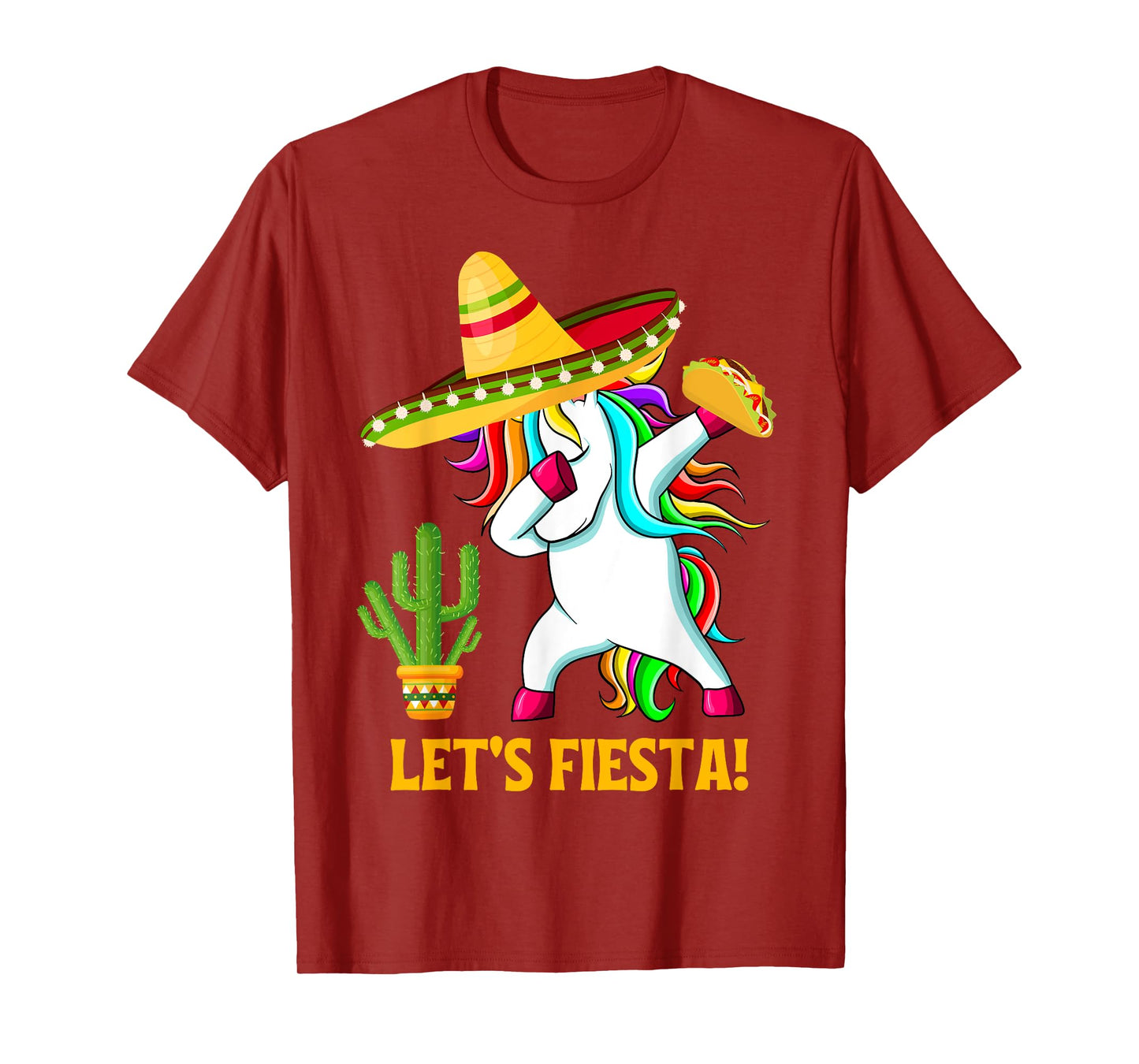 Dabbing Unicorn Funny Cinco de Mayo Kids Girls Let's Fiesta T-Shirt