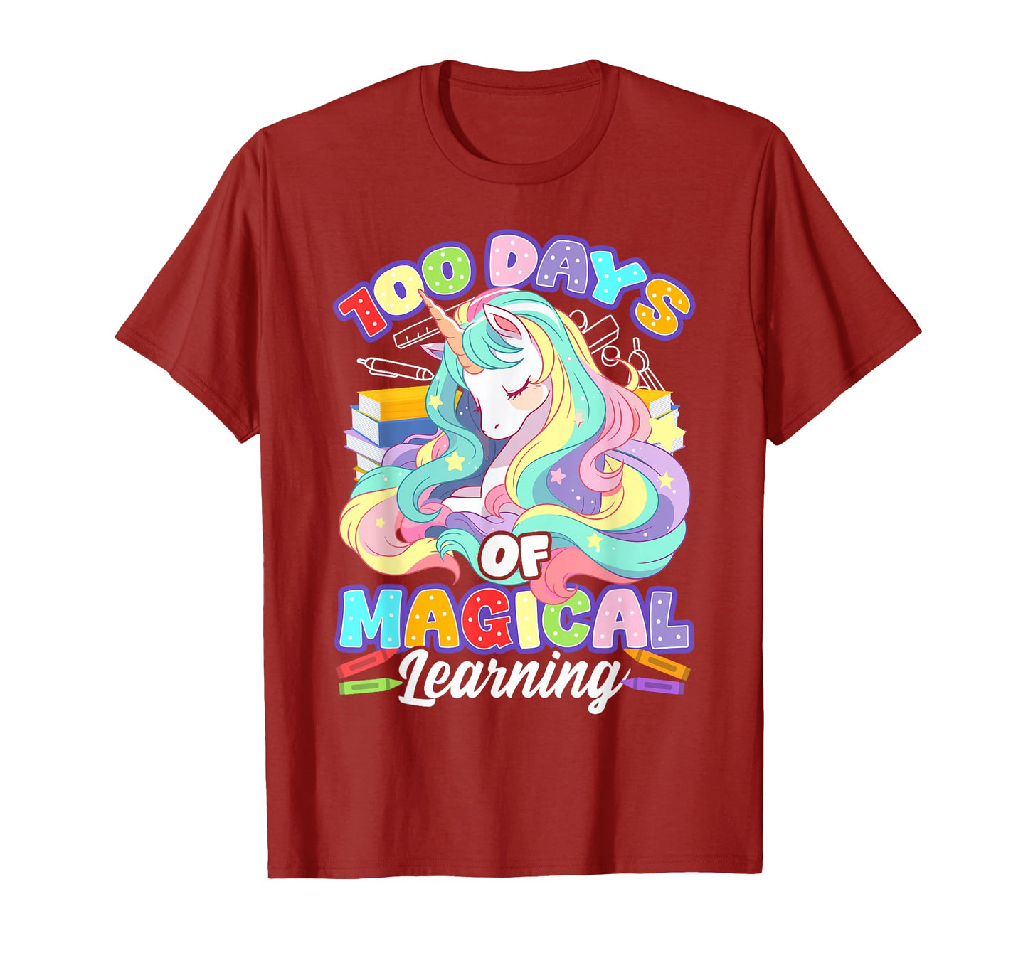 100 Days of School Unicorn Girls 100 Magical Days Girls T-Shirt