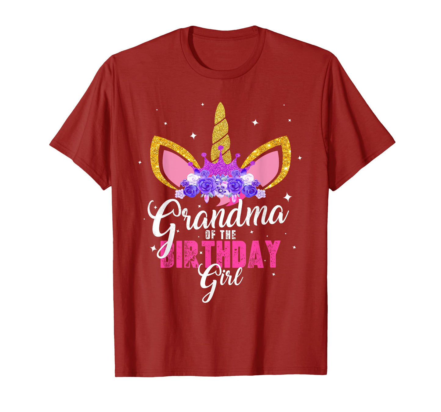 Grandma Of The Birthday Girl Unicorn Princess Grandmother T-Shirt