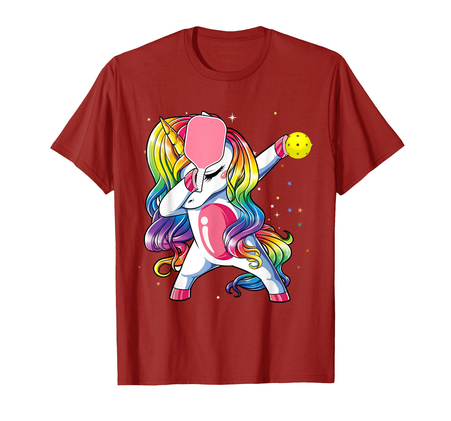 Dabbing Unicorn Playing Pickleball Player Lover Matching Kid T-Shirt