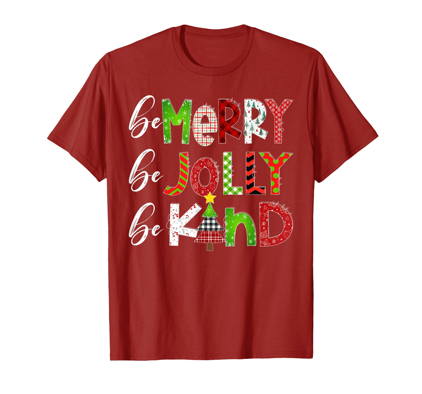 Be Merry Be Jolly Be Kind Merry Christmas Teacher Xmas Pjs T-Shirt
