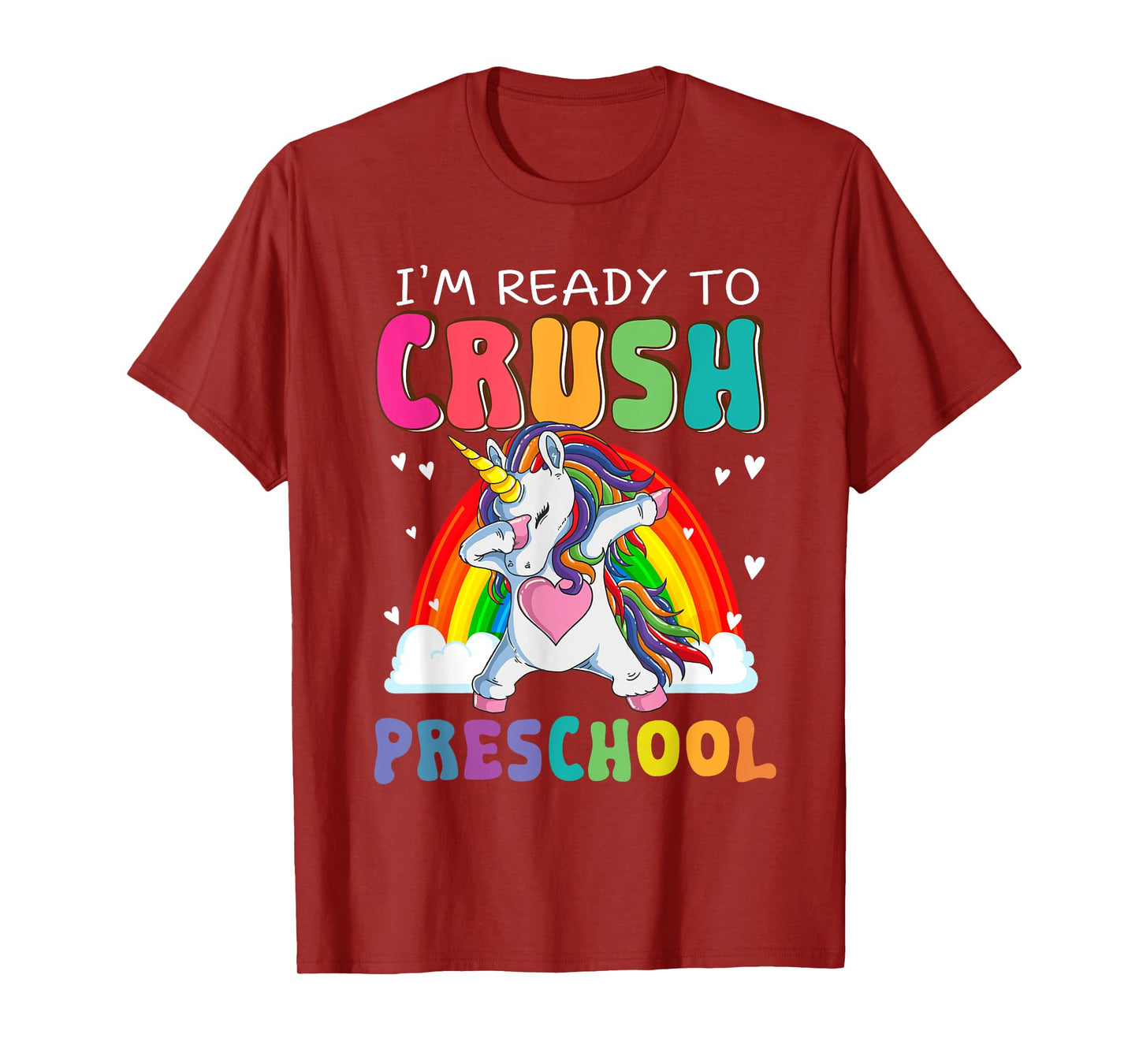 Crush Preschool Dabbing Unicorn First Day Of School Girl Kid T-Shirt