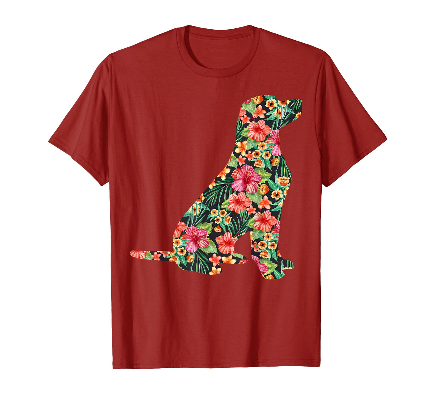 Labrador Flower Funny Dog Silhouette Floral Gifts Women Men T-Shirt