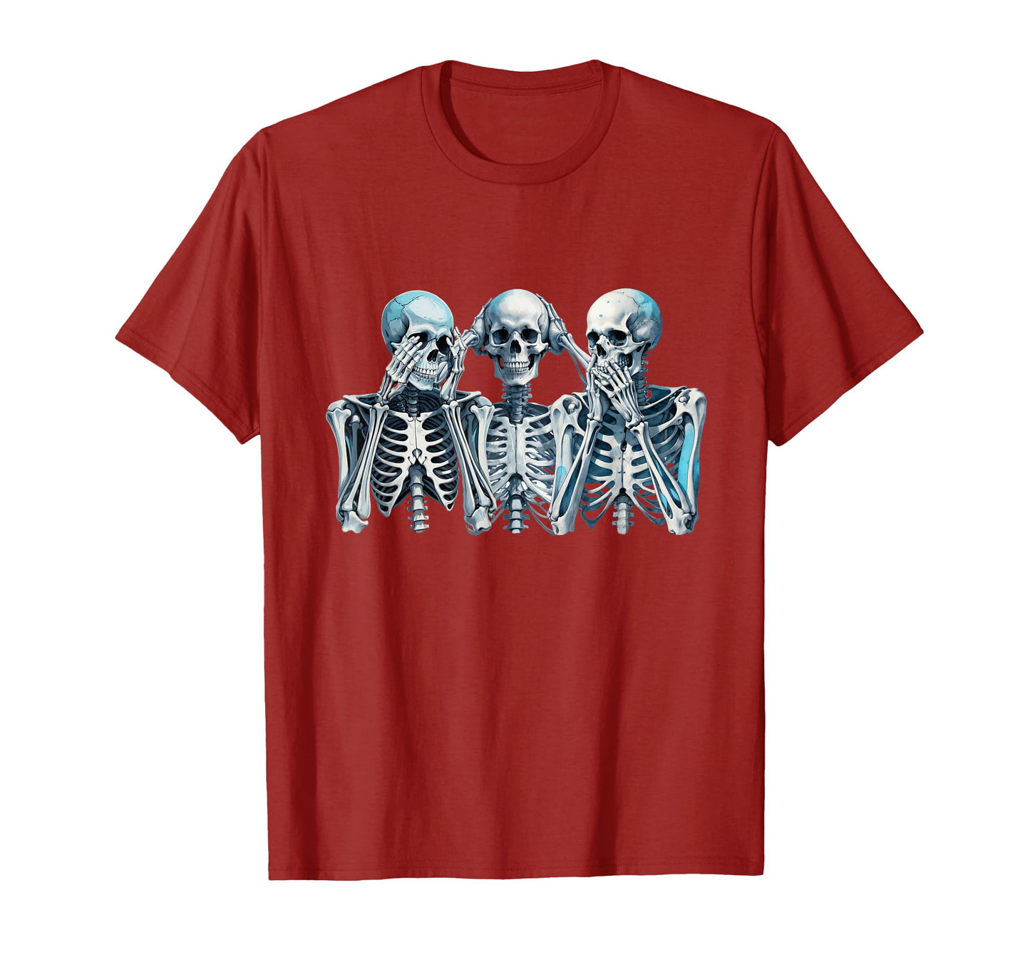 Speak Hear See No Evil Skeleton Three Wise Skeletons T-Shirt