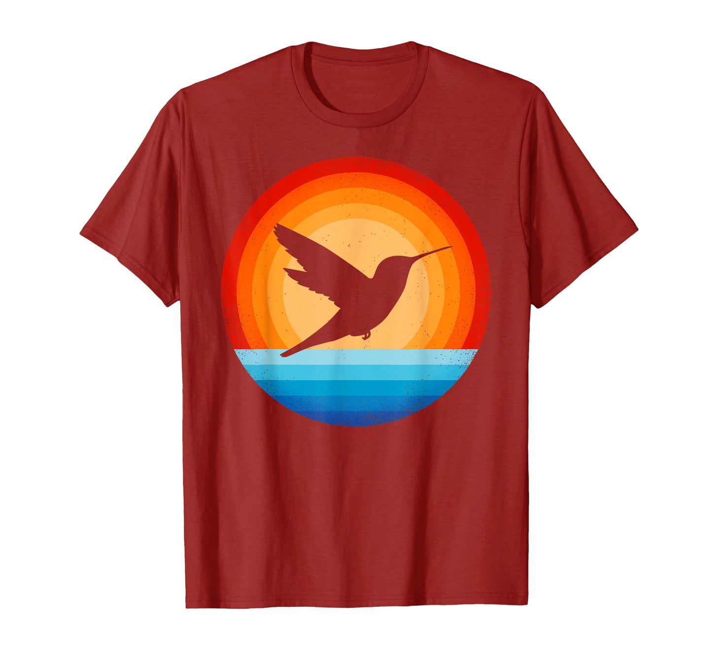 Hummingbird Retro Vintage 70s Sunset Bird Lovers Men Women T-Shirt