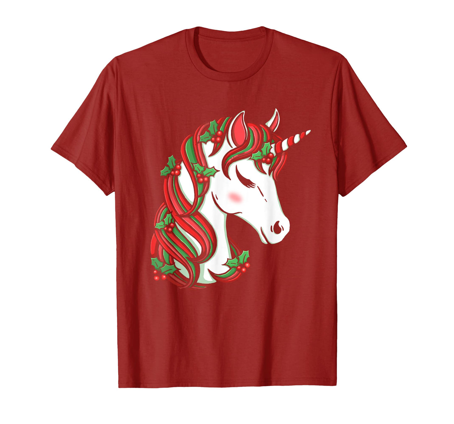 Cute Candy Cane Unicorn Christmas Matching Top T-Shirt