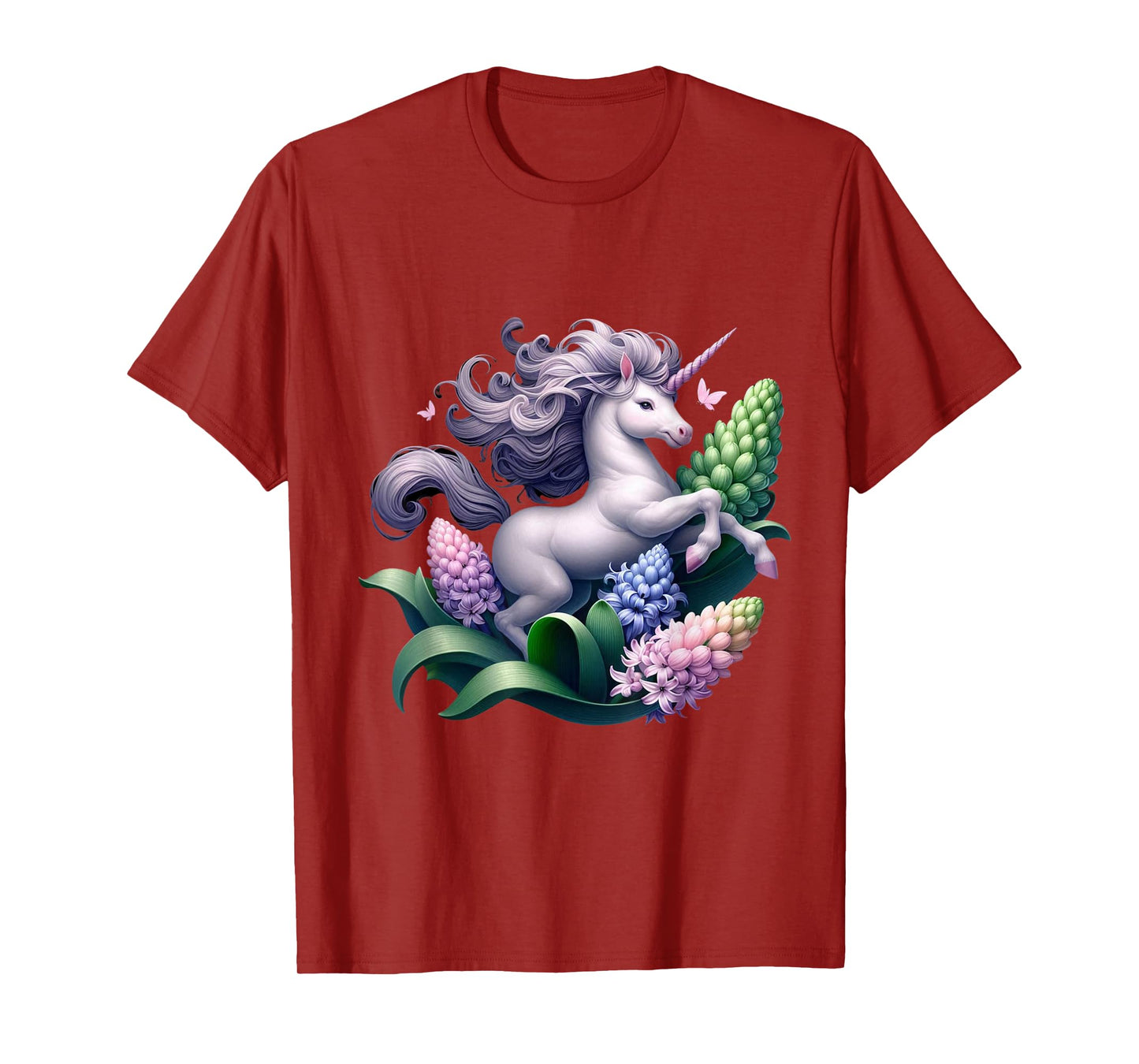 Unicorn Riding Hyacinth Boys Girls Men Women Kids Adults T-Shirt