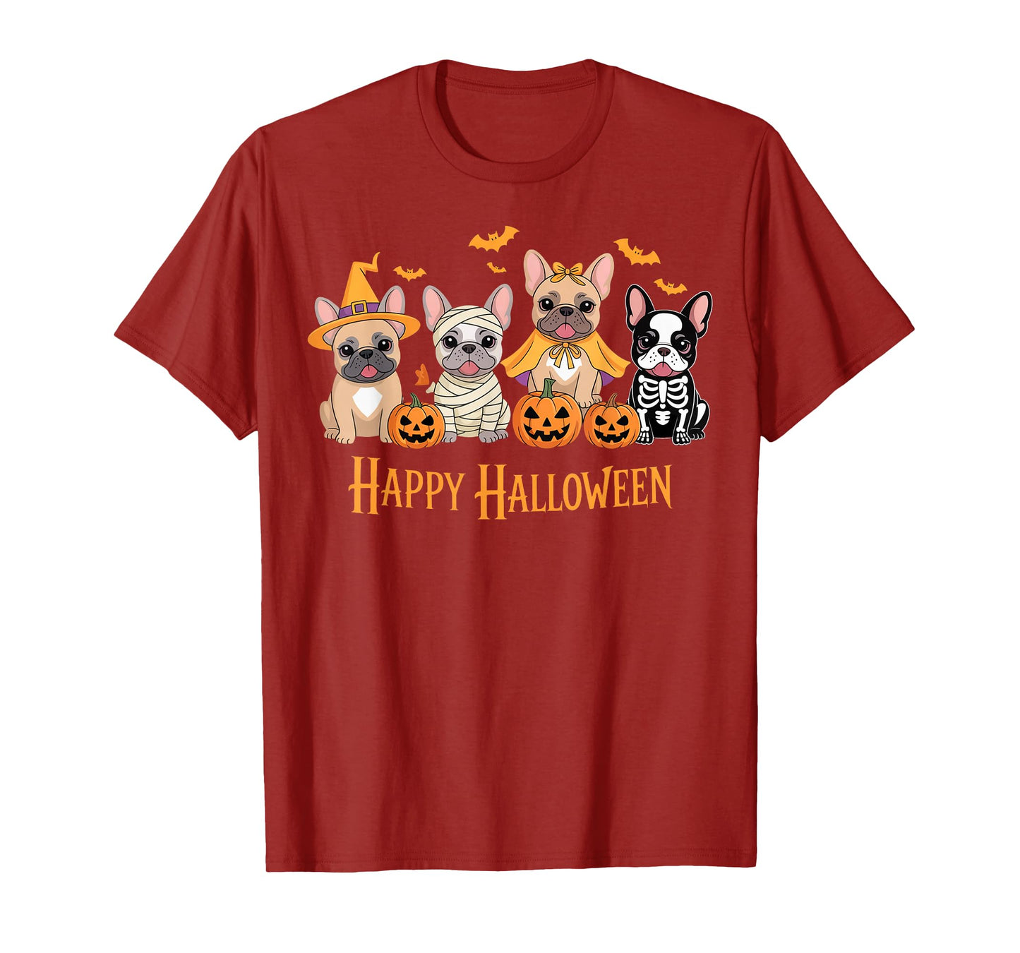 Halloween French Bulldog Dogs Pumpkin Funny Gifts T-Shirt