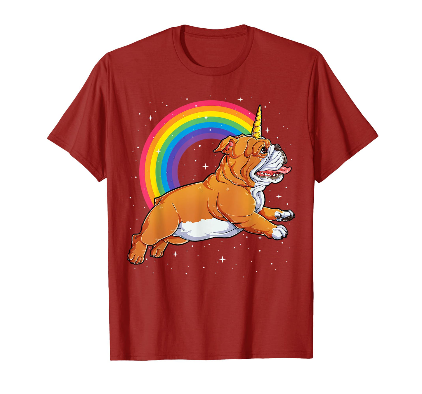 English Bulldog Unicorn T shirt Girls Space Galaxy Rainbow T-Shirt
