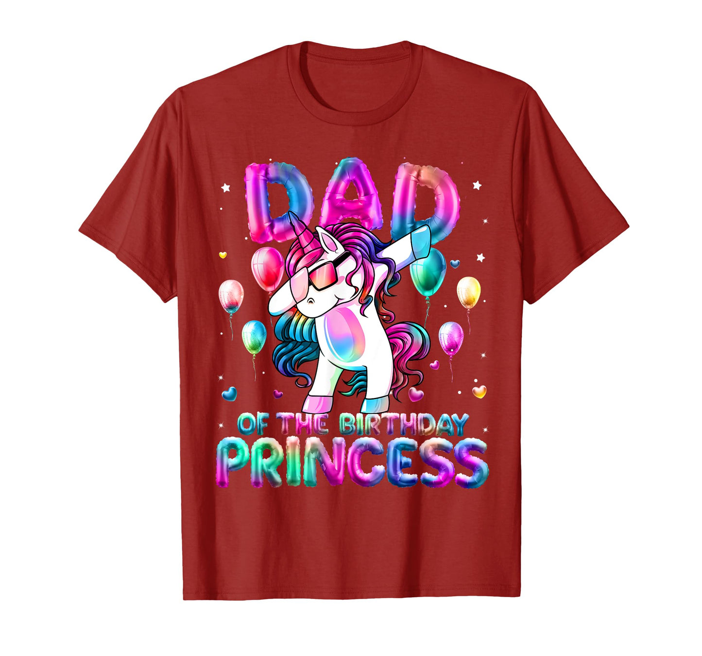 Dad of the Birthday Princess Girl Dabbing Unicorn Daddy T-Shirt