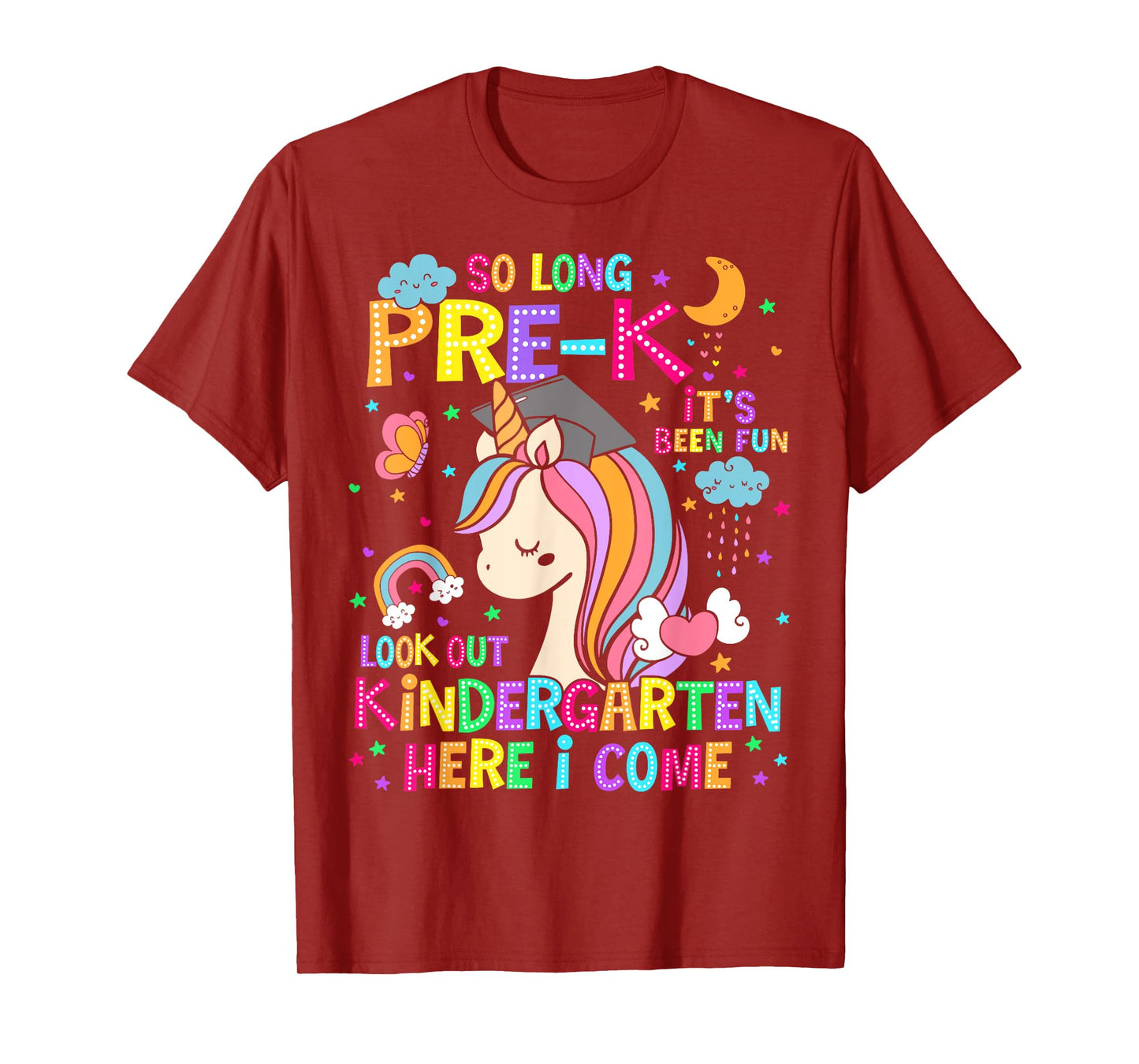 So Long Pre-K Graduation Kindergarten Here I Come Unicorn T-Shirt