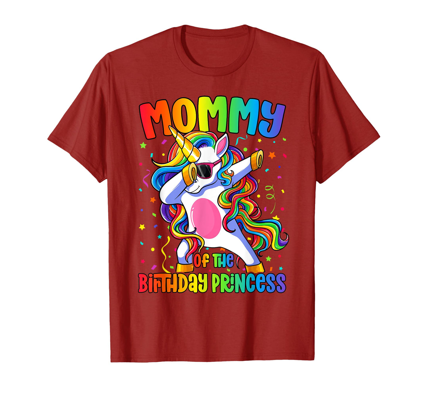 Mom of the Birthday Princess Shirt Dab Unicorn Mom T-Shirt
