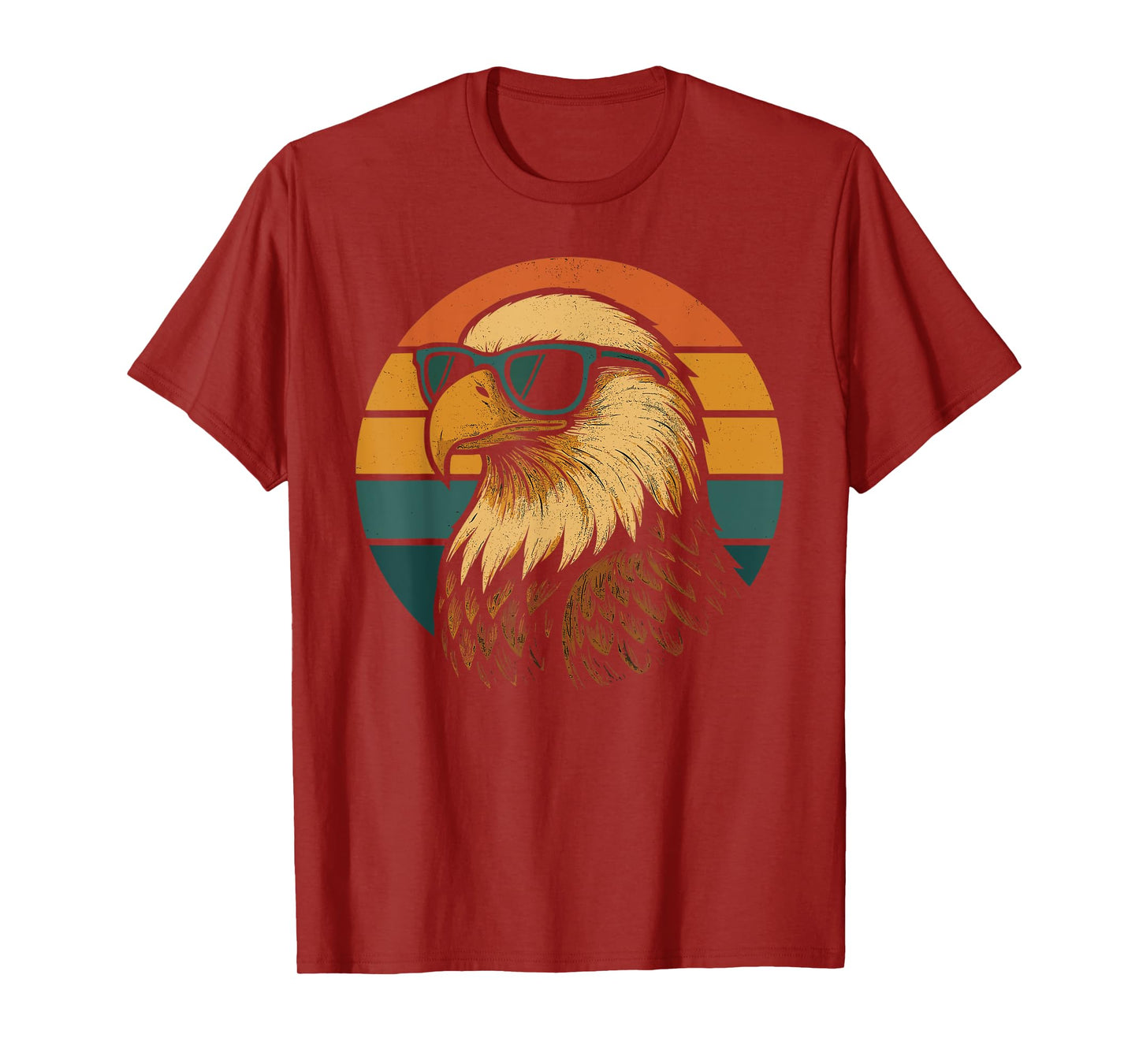 Cool Bald Eagle With Sunglasses Retro Patriotic T-Shirt