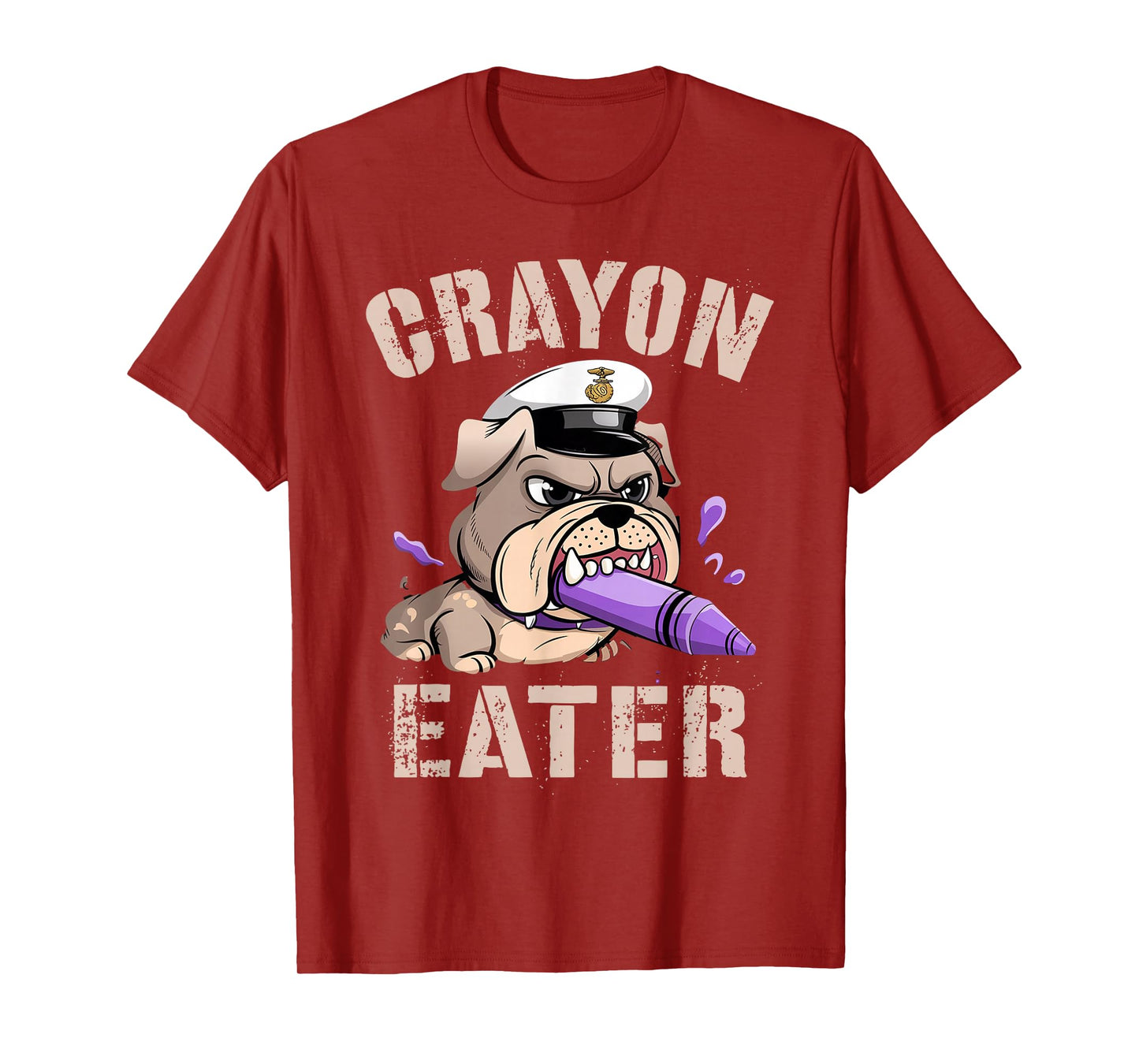 Funny Veteran CRAYON EATER I Eat Bulldog Military Grunt Dad T-Shirt