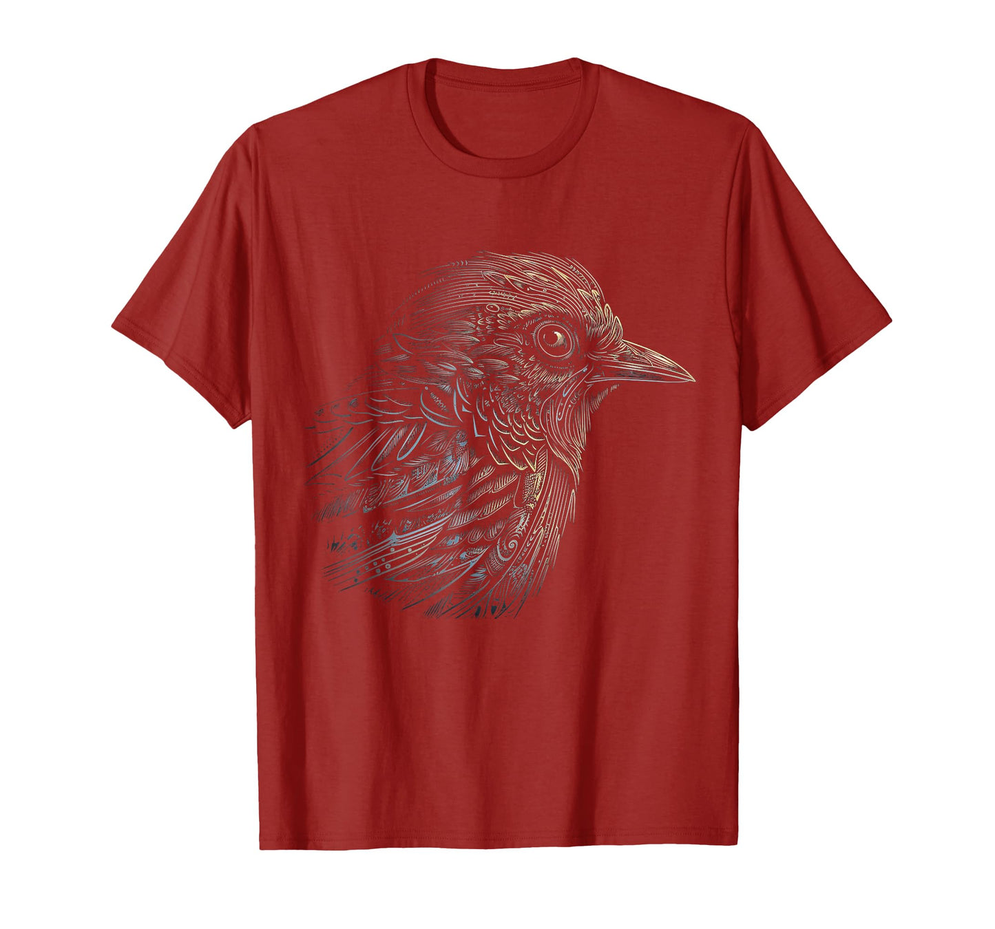 Bird Portrait Artwork | Animal Motif Bird T-Shirt