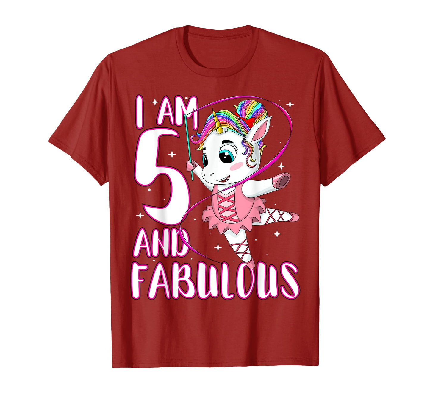Children I Am 5 and Fabulous Unicorn Birthday Girl T-Shirt