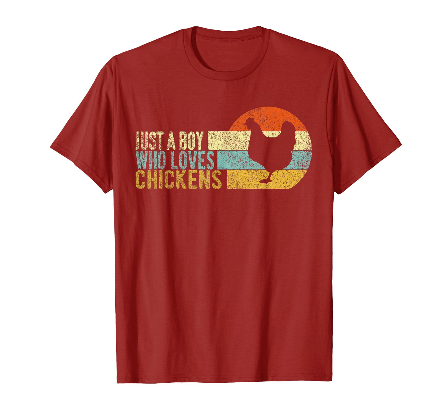 Just A Boy Who Loves Chickens Funny Chicken Lover Retro T-Shirt